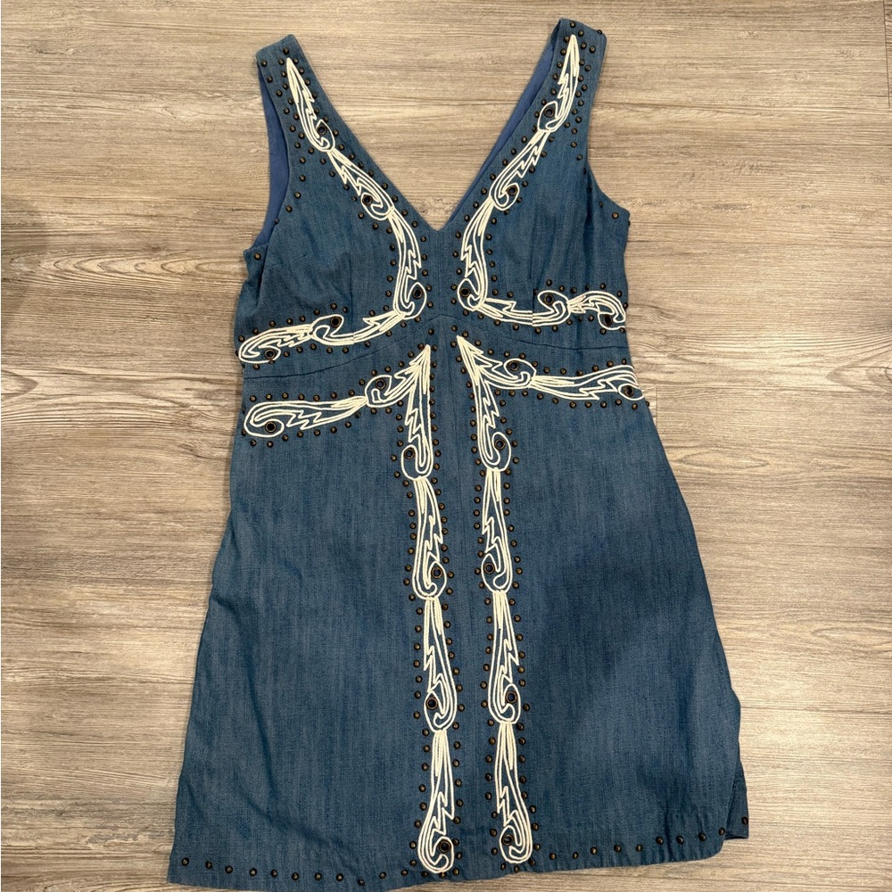 Anthropologie Blue Zip-Up dress